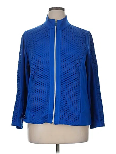 Pre-owned Alfred Dunner Cardigan Sweater In Blue