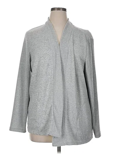 Pre-owned Alfred Dunner Cardigan Sweater In Gray