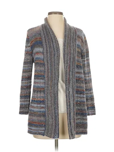 Pre-owned Alfred Dunner Cardigan Sweater In Gray