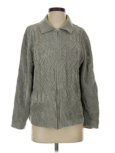 Pre-owned Alfred Dunner Cardigan Sweater In Gray