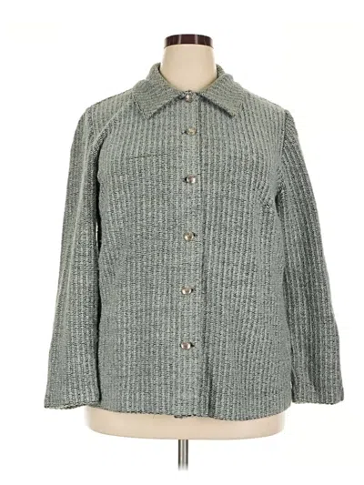 Pre-owned Alfred Dunner Cardigan Sweater In Gray