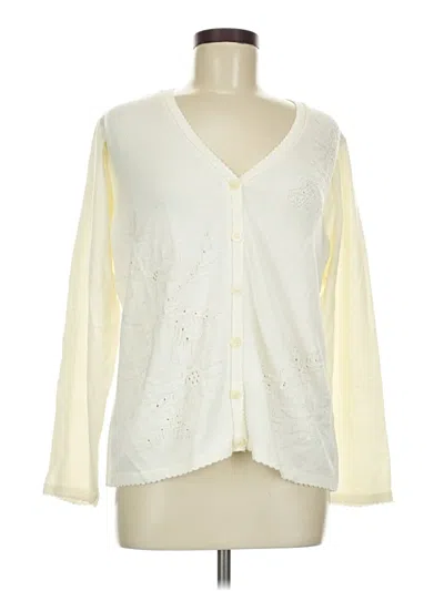 Pre-owned Alfred Dunner Cardigan Sweater In Ivory