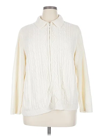 Pre-owned Alfred Dunner Cardigan Sweater In Ivory