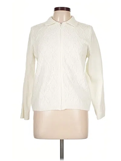 Pre-owned Alfred Dunner Cardigan Sweater In Ivory