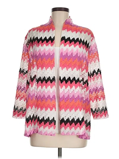 Pre-owned Alfred Dunner Cardigan Sweater In Pink