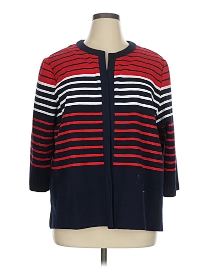 Pre-owned Alfred Dunner Cardigan Sweater In Red