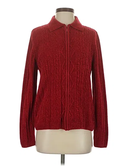 Pre-owned Alfred Dunner Cardigan Sweater In Red