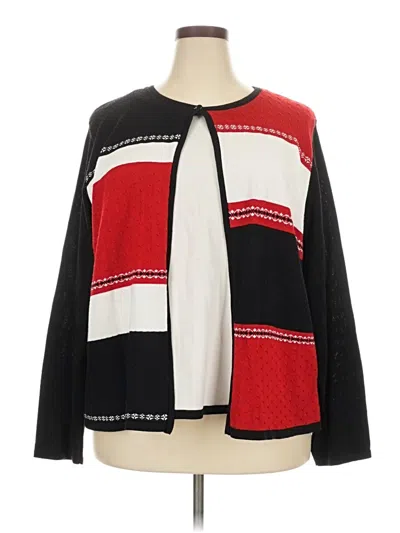 Pre-owned Alfred Dunner Cardigan Sweater In Red