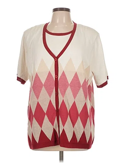 Pre-owned Alfred Dunner Cardigan Sweater In Red