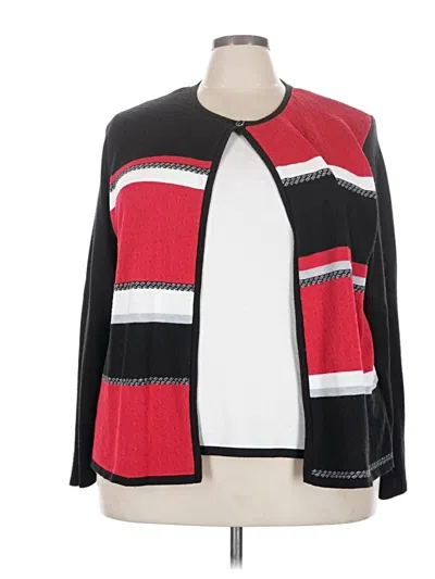Pre-owned Alfred Dunner Cardigan Sweater In Red
