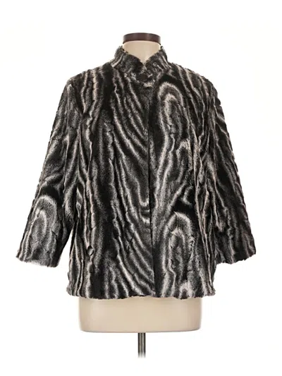 Pre-owned Alfred Dunner Cardigan Sweater In Silver