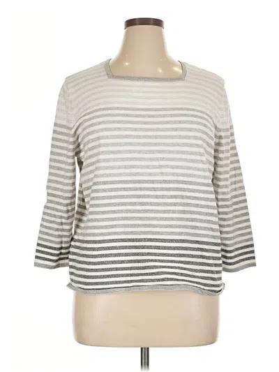 Pre-owned Alfred Dunner Cardigan Sweater In Silver
