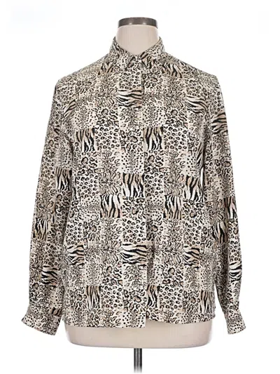 Pre-owned Alfred Dunner Cardigan Sweater In Silver