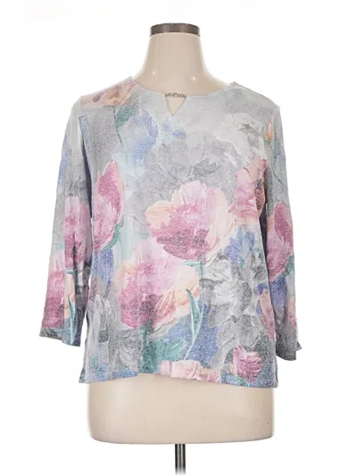 Pre-owned Alfred Dunner Cardigan Sweater In Silver