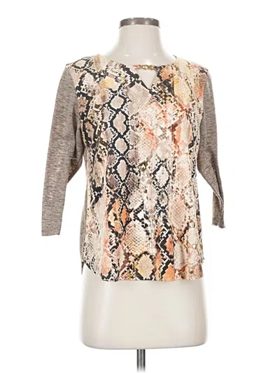 Pre-owned Alfred Dunner Cardigan Sweater In Tan