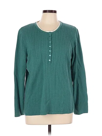 Pre-owned Alfred Dunner Cardigan Sweater In Teal