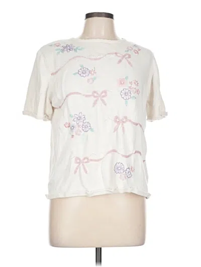 Pre-owned Alfred Dunner Cardigan Sweater In White