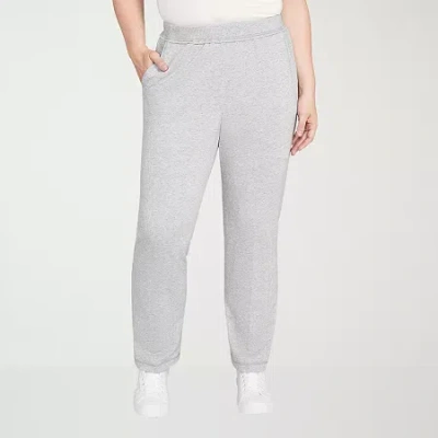Alfred Dunner Casual Vibe Womens Straight Pull-on Pant In Gray