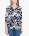 ALFRED DUNNER CLASSIC ABSTRACT TEXTURED PATCHWORK TOP