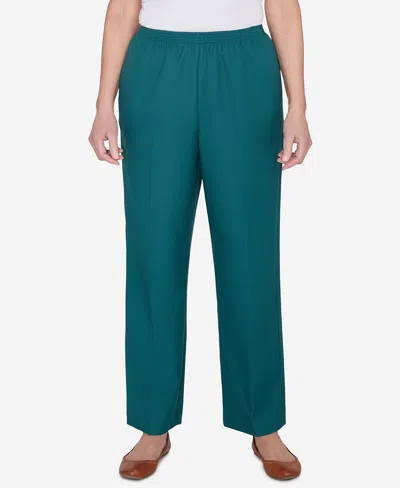 Alfred Dunner Classic Full Elastic Short Mid-rise Pant In Pine