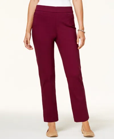 Alfred Dunner Classics Allure Pull-on Slim-leg Pants In Red