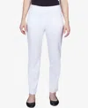 Alfred Dunner Womens Tummy Slimming Pull On Pants In White