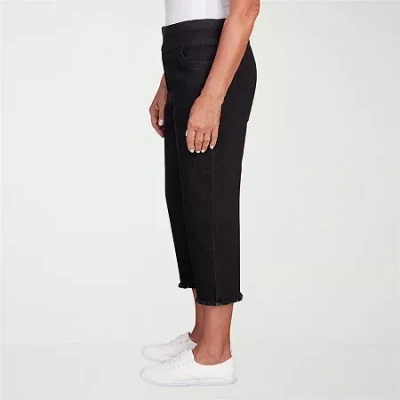 Alfred Dunner Classics Womens Mid Rise Capri Jean In Black