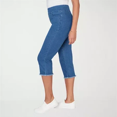 Alfred Dunner Classics Womens Mid Rise Capri Jean In Blue