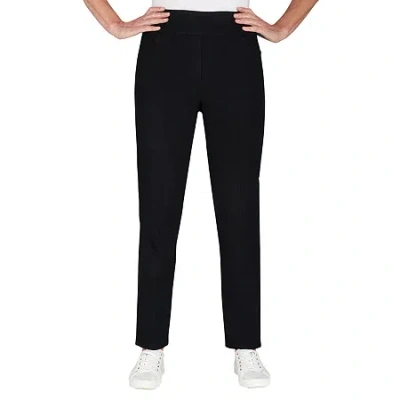 Alfred Dunner Classics Womens Mid Rise Stretch Fabric Straight Leg Jean In Black