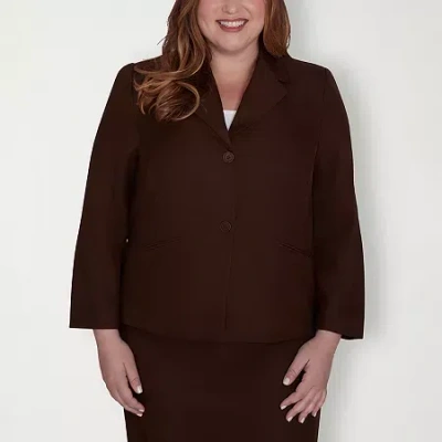 Alfred Dunner Classics Womens Plus Regular Fit Suit Jacket In Brown