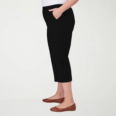 Alfred Dunner Classics Womens Plus Straight Mid Rise Capri Pant In Black