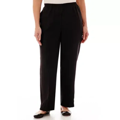 Alfred Dunner Classics Womens Plus Straight Pull-on Pants In Black