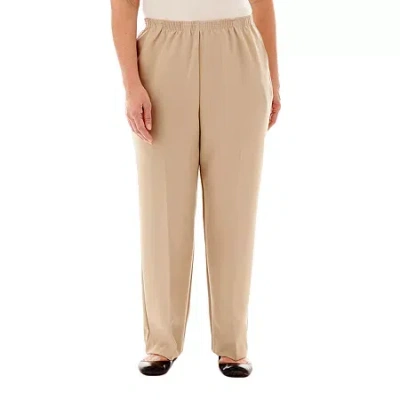 Alfred Dunner Classics Womens Plus Straight Pull-on Pants In Brown