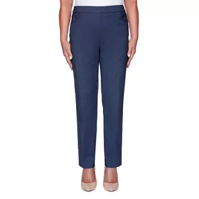 Alfred Dunner Classics Womens Slim Mid Rise Pull-on Pant In Blue