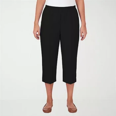 Alfred Dunner Classics Womens Straight Mid Rise Capri Pant In Black
