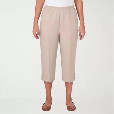 Alfred Dunner Classics Womens Straight Mid Rise Capri Pant In Brown