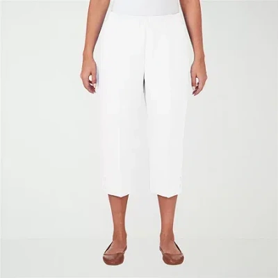 Alfred Dunner Classics Womens Straight Mid Rise Capri Pant In White