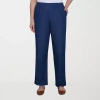 Alfred Dunner Classics Womens Straight Mid Rise Pull-on Pant In Blue