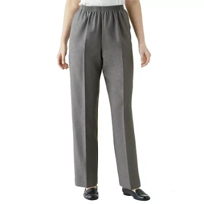Alfred Dunner Classics Womens Straight Mid Rise Pull-on Pant In Gray