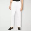 Alfred Dunner Classics Womens Straight Mid Rise Pull-on Pant In White