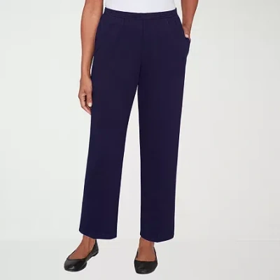 Alfred Dunner Classics Womens Straight Pull-on Pant In Blue