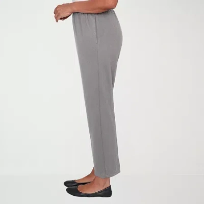 Alfred Dunner Classics Womens Straight Pull-on Pant In Gray
