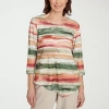 Alfred Dunner Copper Canyon Womens Crew Neck 3/4 Sleeve T-shirt In Multi
