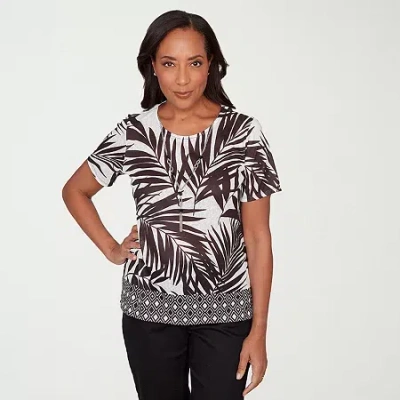 Alfred Dunner Detail Driven Womens Crew Neck Short Sleeve T-shirt In Multi