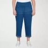 Alfred Dunner El Paso Womens Plus Straight Ankle Pant In Blue