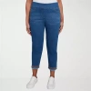 Alfred Dunner El Paso Womens Straight Ankle Pant In Blue