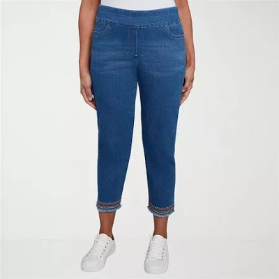 Alfred Dunner El Paso Womens Straight Ankle Pant In Blue