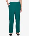 Alfred Dunner Plus Size Parrot Cay Novelty Cuff Tummy Control Capris Pants In Emerald