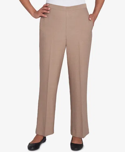 Alfred Dunner Petite Emerald Isle Classic Emerald Medium Length Pants In Cashew