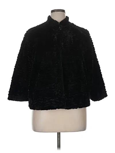 Pre-owned Alfred Dunner Faux Fur Jacket In Black